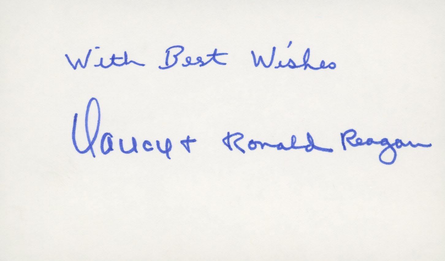 Nancy and Ronald Reagan signature cut