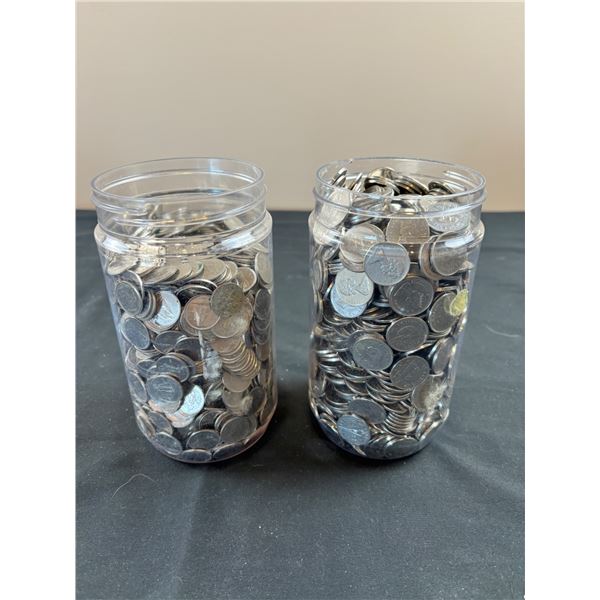 Jar of nickels and dimes