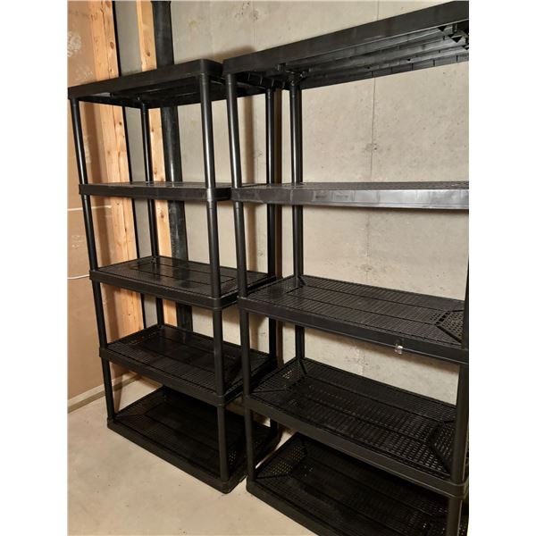 2 Plastic Shelving Units