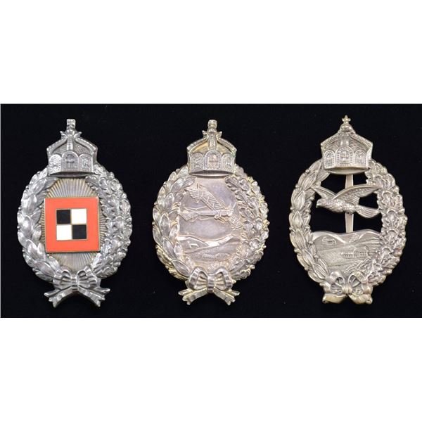 3 IMPERIAL GERMAN AVIATION BADGES.
