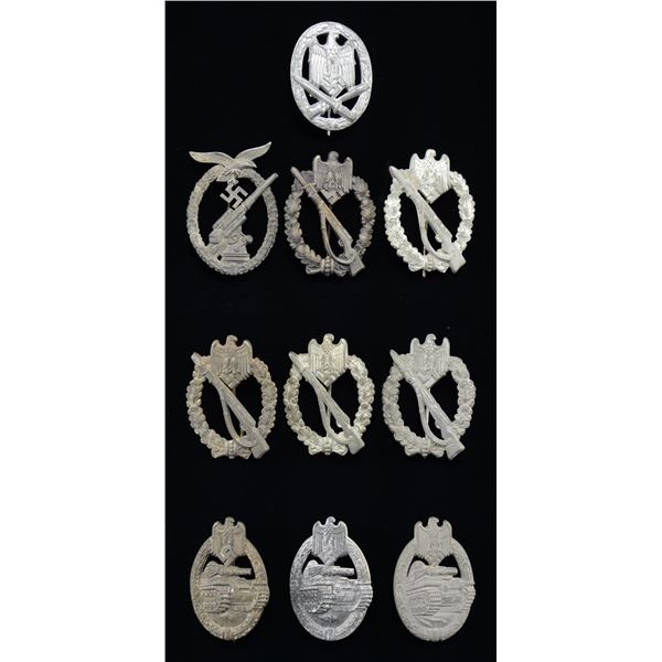 10 WWII GERMAN BADGES.