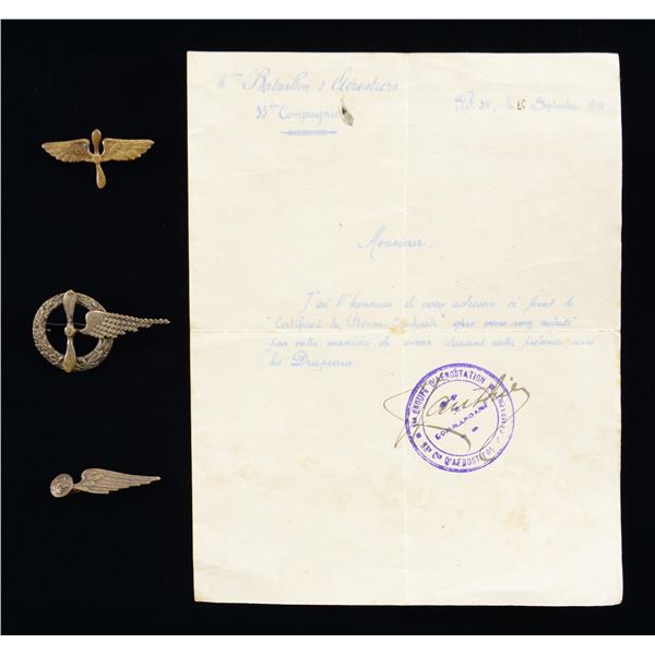 WWI FRENCH BALLOONIST GROUPING.