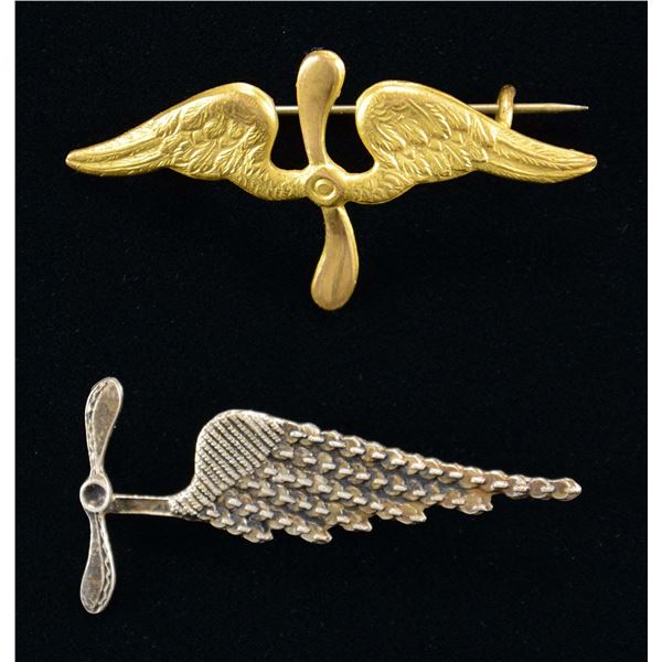2 WWI ERA FRENCH AVIATION INSIGNIA.
