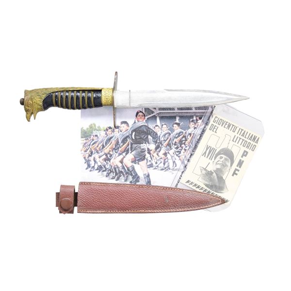 WWII ITALIAN FASCIST YOUTH DAGGER & ID CARD.