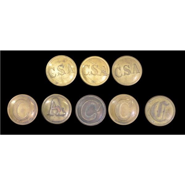 8 CONFEDERATE BUTTONS.