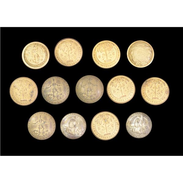 13 CIVIL WAR CONFEDERATE BUTTONS.