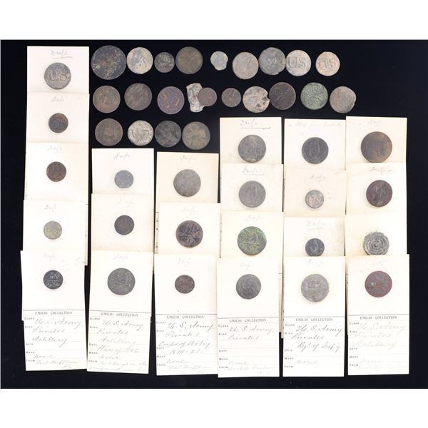 WAR OF 1812 ERA EXCAVATED US BUTTONS.