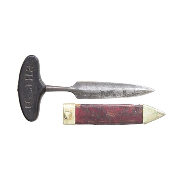 ANTEBELLUM SOUTHERN PUSH DAGGER W/ SHEATH.