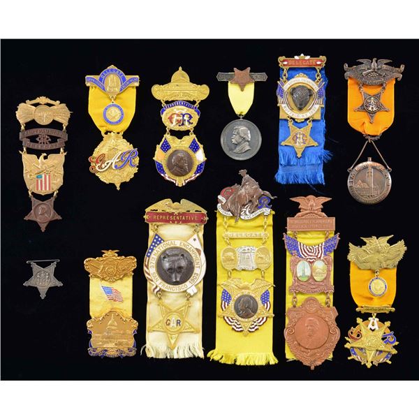 12 GAR NATIONAL ENCAMPMENT MEDALS.