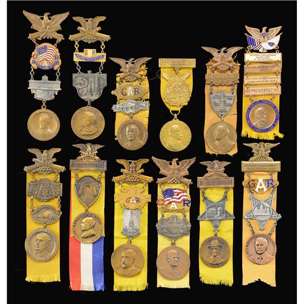 12 GAR NATIONAL ENCAMPMENT MEDALS.