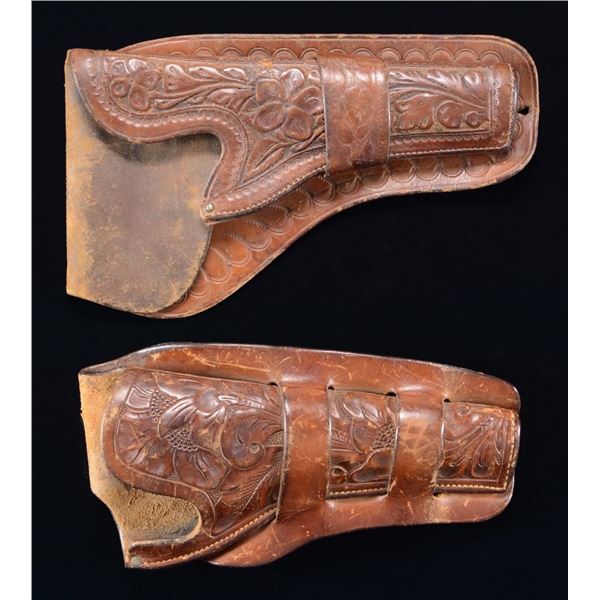 PAIR OF WESTERN TOOLED HOLSTERS.