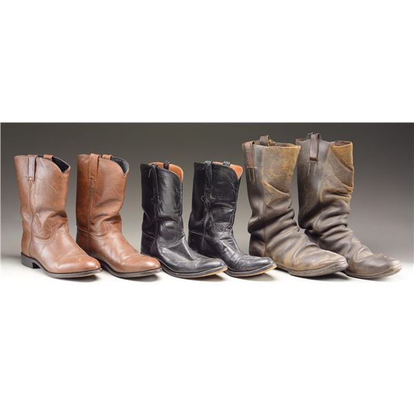 THREE PAIRS BOOTS.
