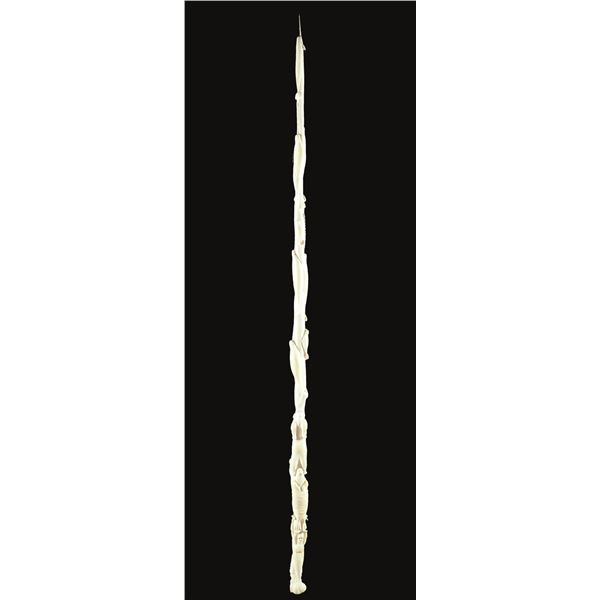 MAGNIFICENT OLD INUIT CARVED NARWHAL TUSK