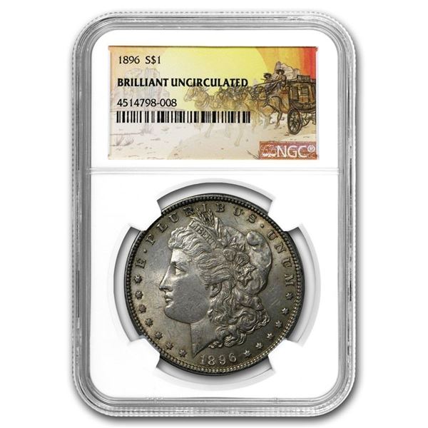 1896 Stage Coach Morgan Dollar BU NGC RARE!