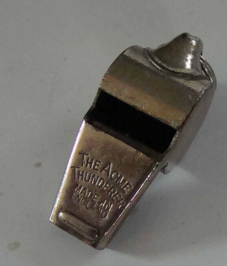 Sifflet Ancien The Acme Thunderer – Métal, Fabriqué En Angleterre, Fonctionne, Thème Police
