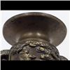 Image 9 : A Small Antique Chinese Brass Relief Vase With Elephant Handles