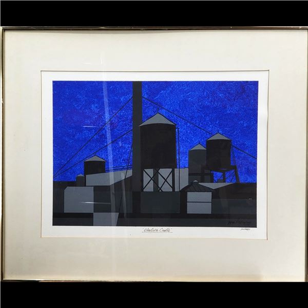 Jon Henry (American, 1916-1990) Original Gouache Painting, "Chelsea Castle" 1988