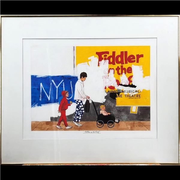 Jon Henry (American, 1916-1990) Original Painting, "Fiddler On The Roof" 1988
