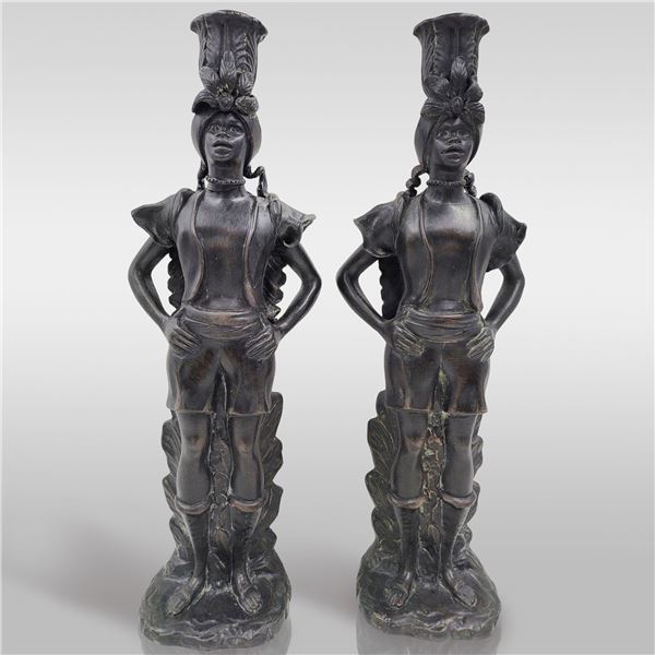 Pair Of Vintage Ceramic Candle Stick Holders