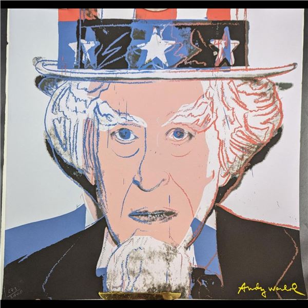 Limited Ed. 273/2400 Andy Warhol Uncle Sam Lithograph, Carnegie Museum Of Art