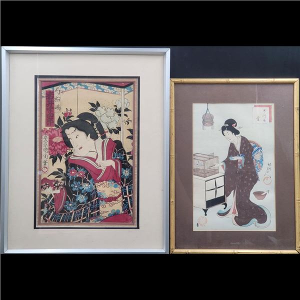 Pair Of Framed Japanese Wood Block Prints