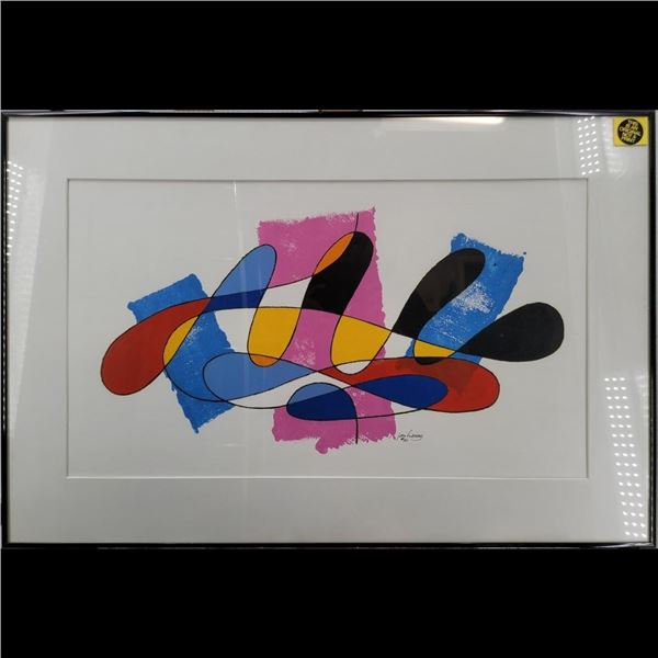 American Jon Henry Signed And Framed Original Acrylic On Board "Tiffany Series #101" 1987