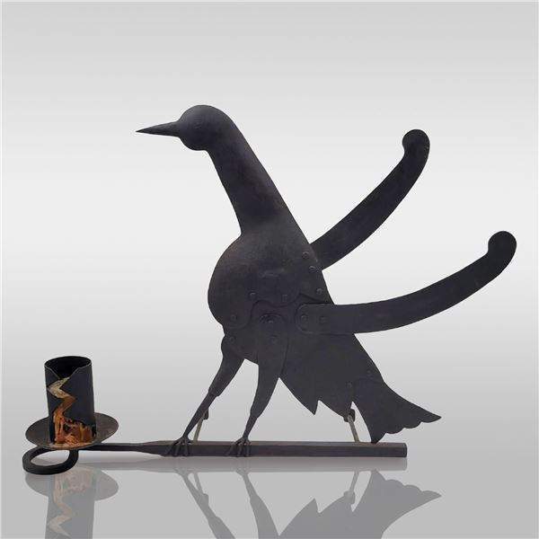 Antique Hand Forged Wrought Iron Silhouette Bird Sconce