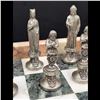 Image 9 : Antique Marble & Metal Italian Chess Set