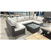 Image 2 : 7 PCS BROWN RATTAN OUTDOOR PATIO SECTIONAL SET WITH CREAM CUSHIONS & GLASS TOP TABLE