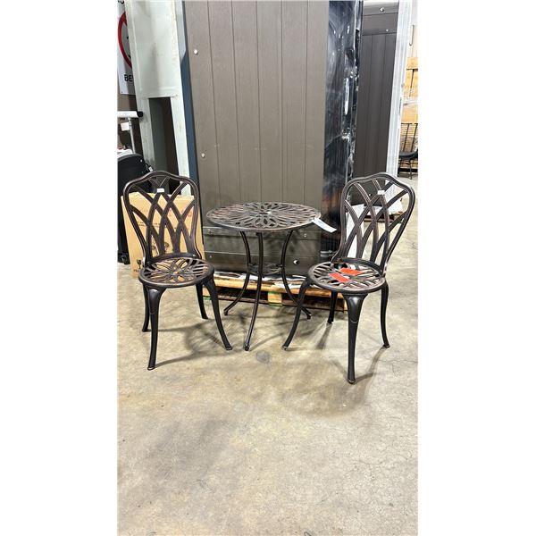 PATIOFLARE PF-BS 130 3PCS BRONZE CAST ALUMINUM OUTDOOR PATIO BISTRO TABLE & CHAIRS *IN BOX*