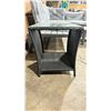 Image 2 : BLACK RATTAN CURVED SIDE GLASS TOP 18"W X 18"D X 20"H OUTDOOR PATIO SIDE TABLE *IN BOX*