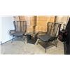 Image 1 : 2 PATIO BLISS BLACK / DARK GREY WRAPPED CAST ALUMINUM OUTDOOR PATIO ACCENT CHAIRS WITH GREY CUSHION