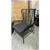 Image 2 : 2 PATIO BLISS BLACK / DARK GREY WRAPPED CAST ALUMINUM OUTDOOR PATIO ACCENT CHAIRS WITH GREY CUSHION