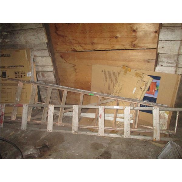 (2) Wooden Ladders - 10ft - One is Step Ladder