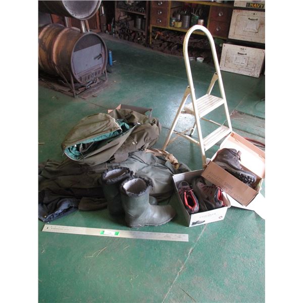(2) Pairs of Winter Boots (Size 11 and 12) - Clothing - Rubber Boots - Step Stool