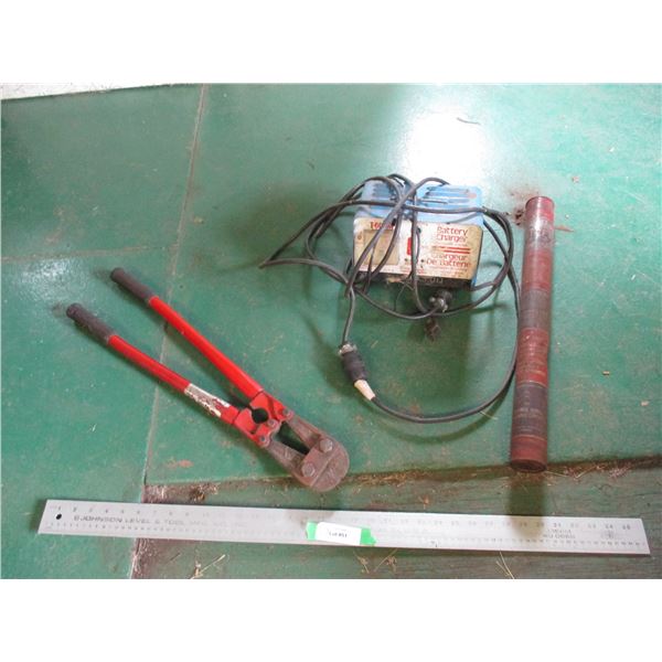 Bolt Cutter - Battery Charger - Vintage Fire Extinguisher