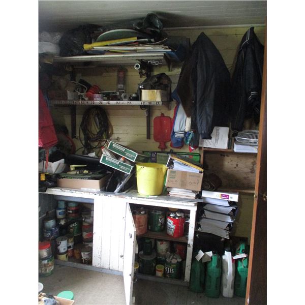 Cabinet (59 x 29) - With Contents - Trouble lights, Jackets, Misc.