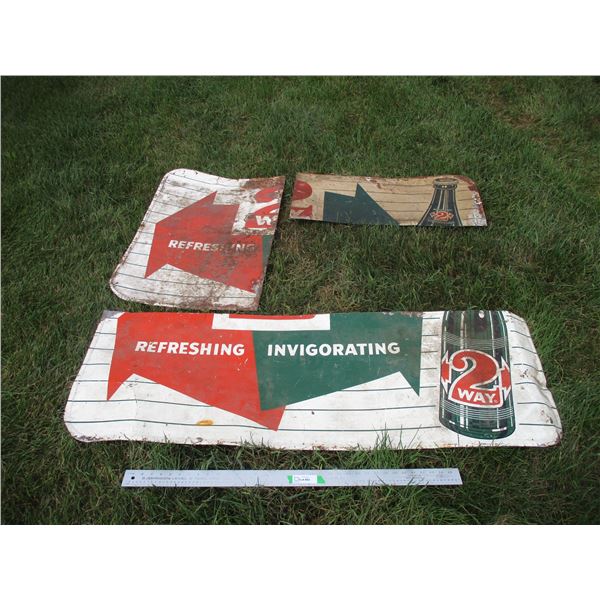 Tin 2-Way Soda Sign in 3-Pieces - 59 x 42