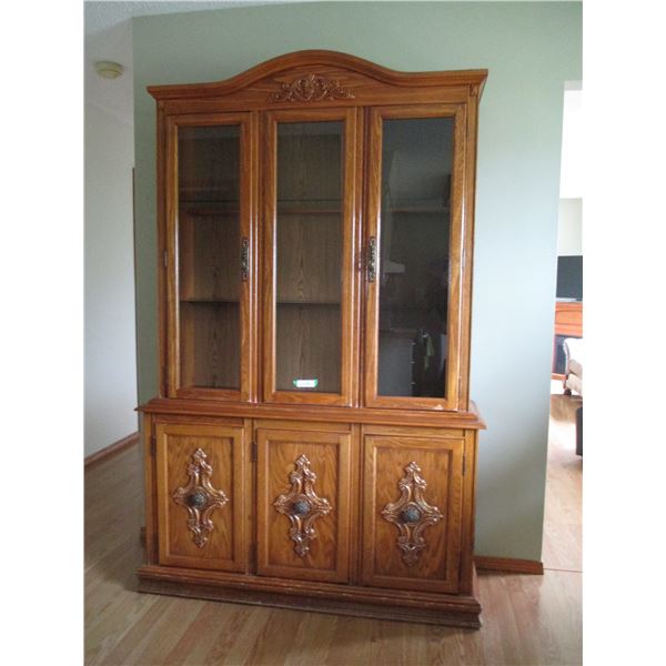 2-Piece China Cabinet w/ Glass Shelves - 80 x 48 x 12