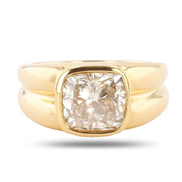3.26 ctw SI3 CLARITY H COLOR CENTER Diamond 18K Yellow Gold Ring