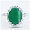 Image 1 : 5.99 ctw Emerald and 0.68 ctw Diamond Platinum Ring