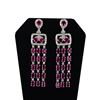 Image 1 : 9.09 ctw Ruby and 2.20 ctw Diamond Platinum Chandelier Earrings