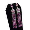 Image 3 : 9.09 ctw Ruby and 2.20 ctw Diamond Platinum Chandelier Earrings
