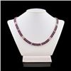 Image 3 : 42.21 ctw Ruby and 3.95 ctw Diamond Platinum Necklace