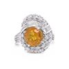 Image 1 : 4.01 ctw Yellow Sapphire and 1.38 ctw Diamond Platinum Ring