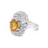 Image 2 : 4.01 ctw Yellow Sapphire and 1.38 ctw Diamond Platinum Ring