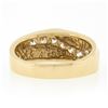 Image 7 : Men's 14K Yellow Gold 1.10 ctw Round Brilliant Channel Set Diamond Wavy Band Rin