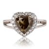 Image 1 : 2.01 ctw CENTER Fancy Yellowish Brown Diamond Platinum Ring (2.35 ctw Diamonds)