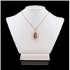 Image 3 : 8.24 ctw Morganite and 0.45 ctw Diamond 14K Rose and White Gold Pendant