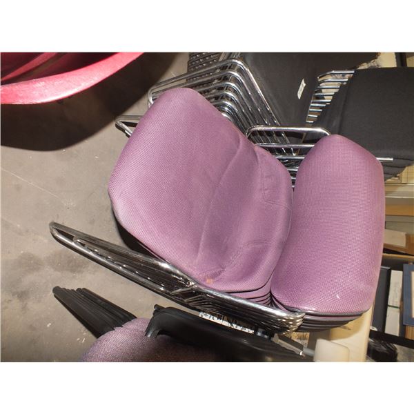 9 Purple Stacking Chairs